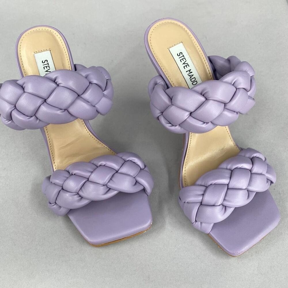 STEVE MADDEN Kenley Heels Lavender Purple Women's Size 7 Braided Sandals